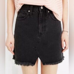 Madewell Black Rigid Denim A Line Skirt Size 28